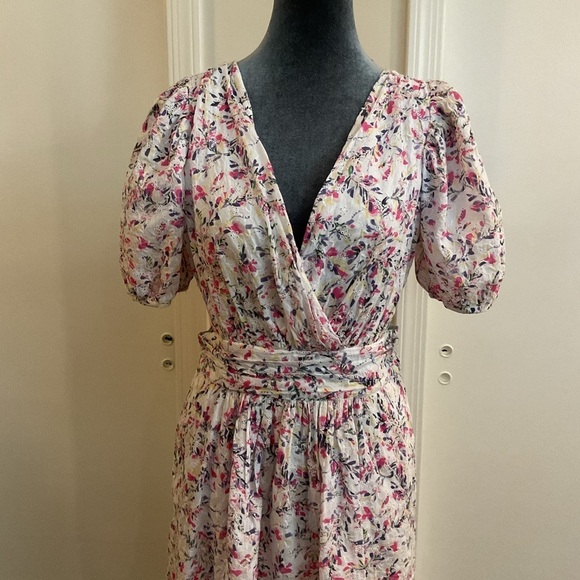 💜 Women Allover Print Mini Dress Side Cutouts From French Connection - Picture 3 of 6